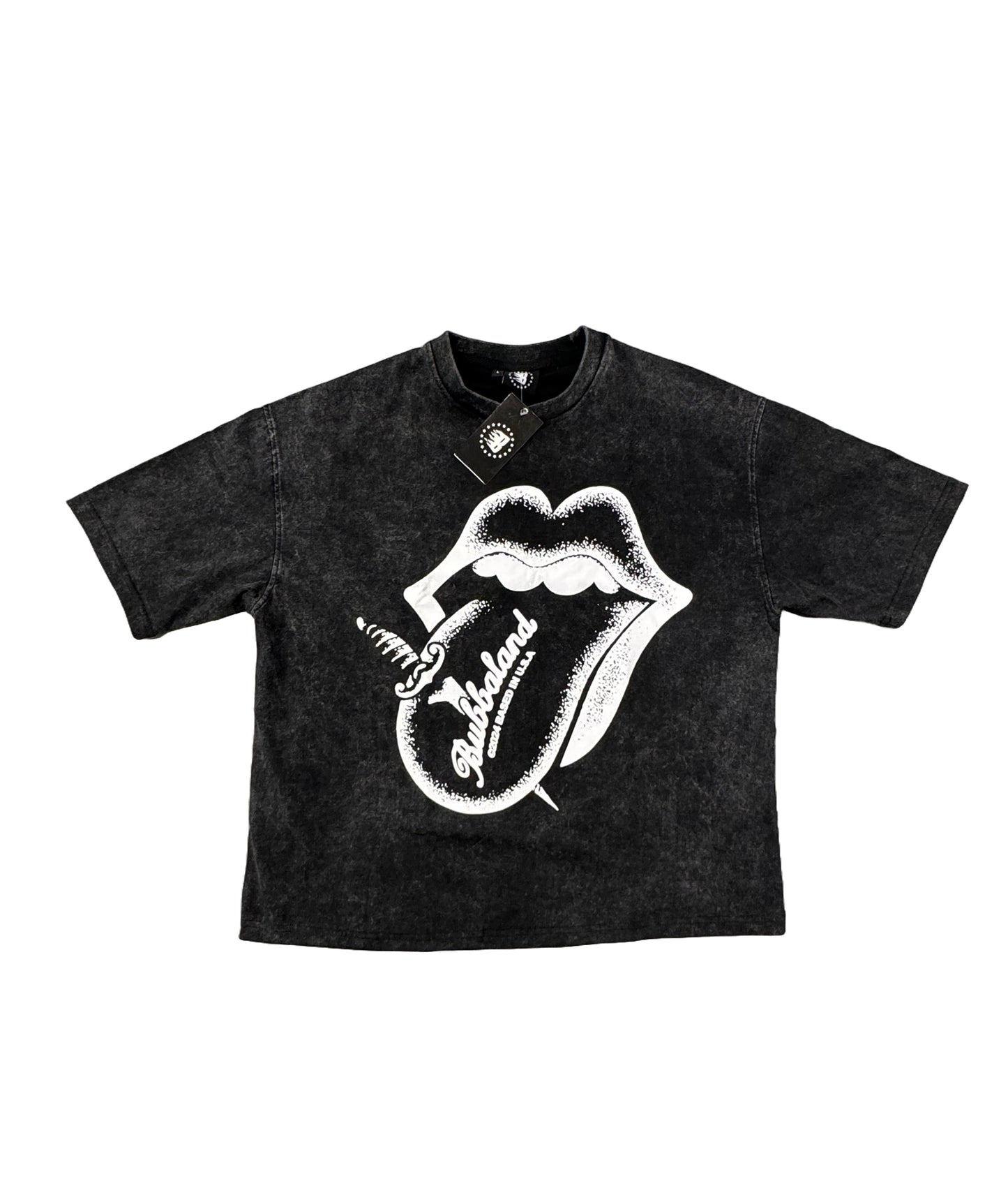 Ash Black “BUBBALAND” Lips Graphic Tshirt.