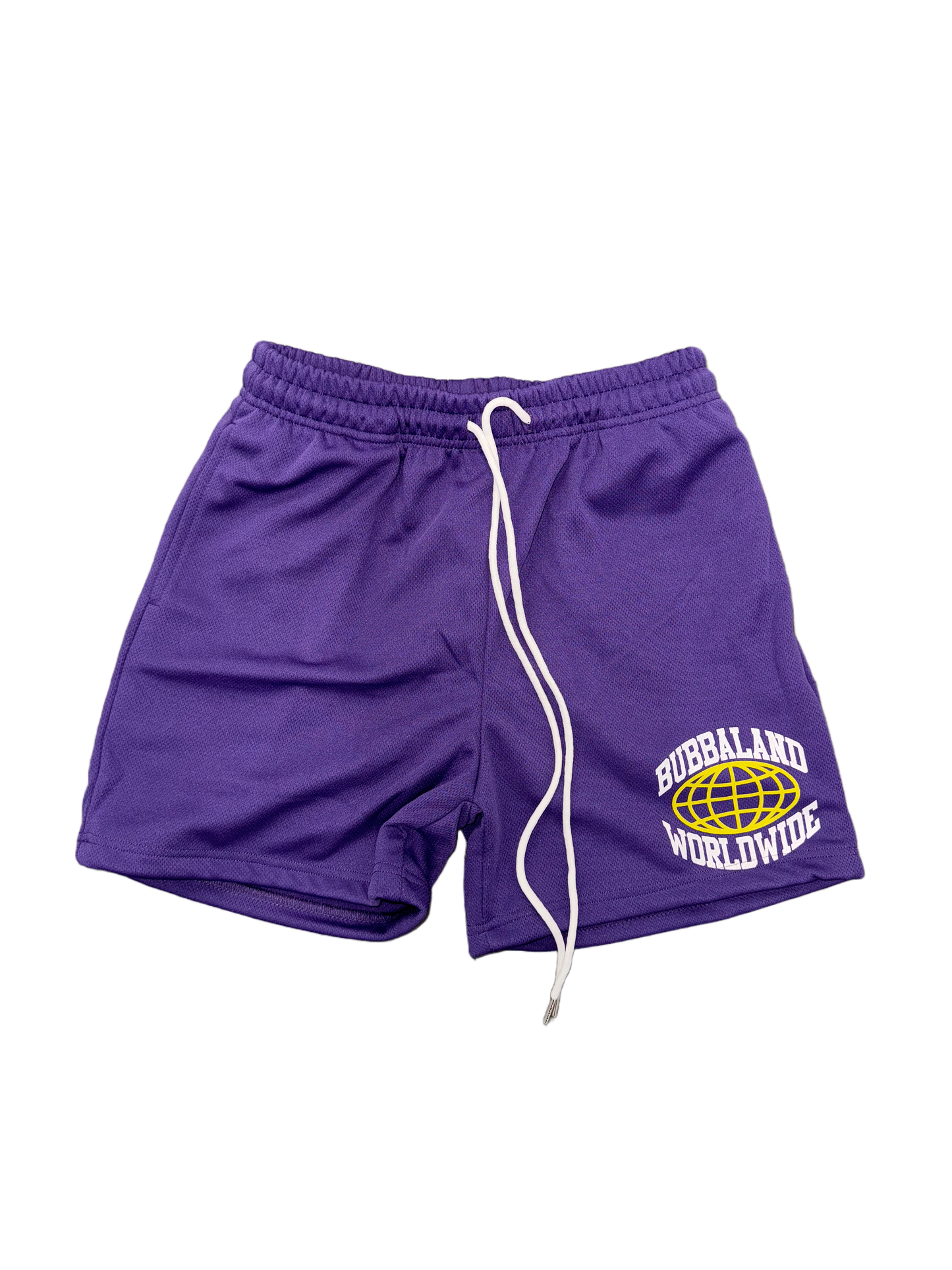 Purple & White “BUBBALAND WORLDWIDE” Shorts